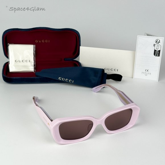 BRAND NEW Gucci GG1531SK 003 Pink Brown Unisex Rectangle Sunglasses main image 5
